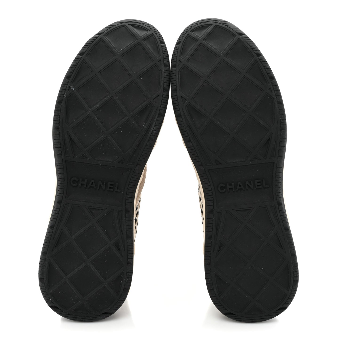 Suede Calfskin Embroidered CC Sneakers 42 Beige Black