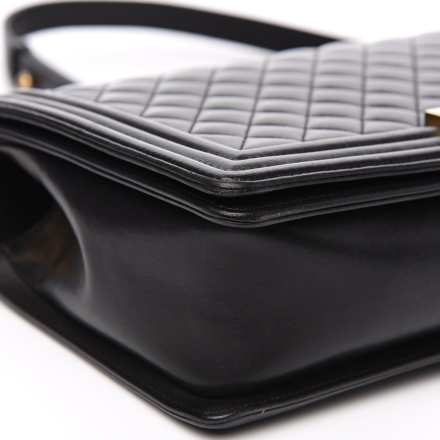 Lambskin Quilted New Medium Boy Flap Black