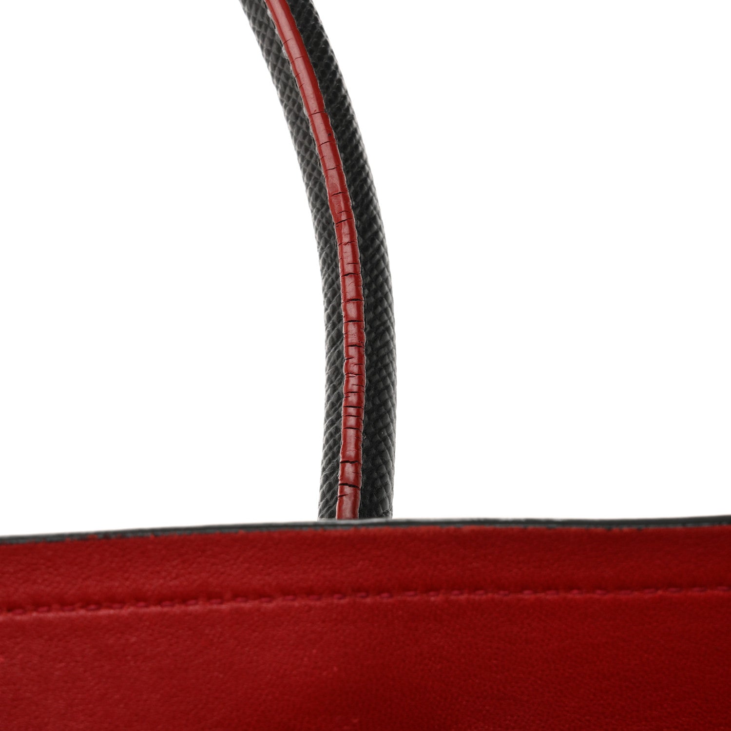 Prada Saffiano Cuir Medium Double Bag Black Fuoco 13 of 13