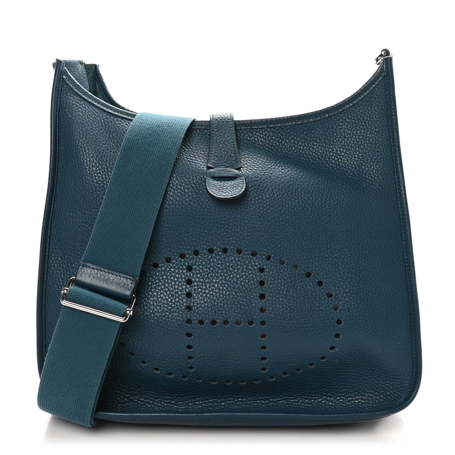 Hermes Taurillon Clemence EVELYNE III GM Vert Bosphore 1 of 10