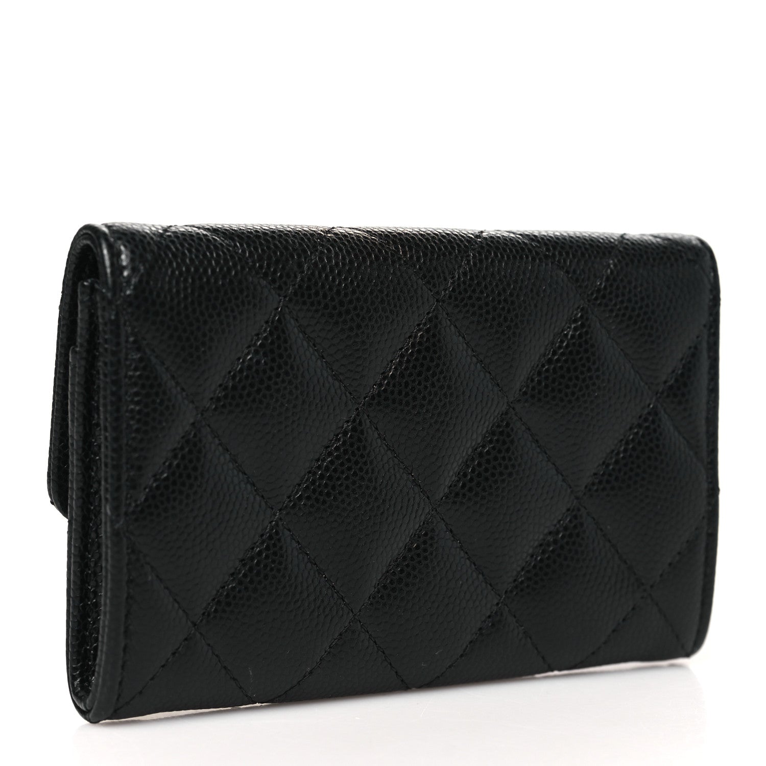 Chanel Caviar Quilted Textured CC Flap Card Holder Black 3 of 10