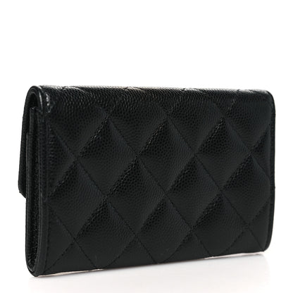 Chanel Caviar Quilted Textured CC Flap Card Holder Black 3 of 10