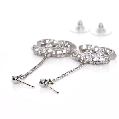 Chanel Baguette Crystal CC Dangle Earrings Silver 3 of 3