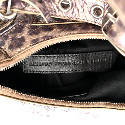 Balenciaga Metallic Agneau Arena Leopard Le Cagole Shoulder Bag XS Brown 8 of 12