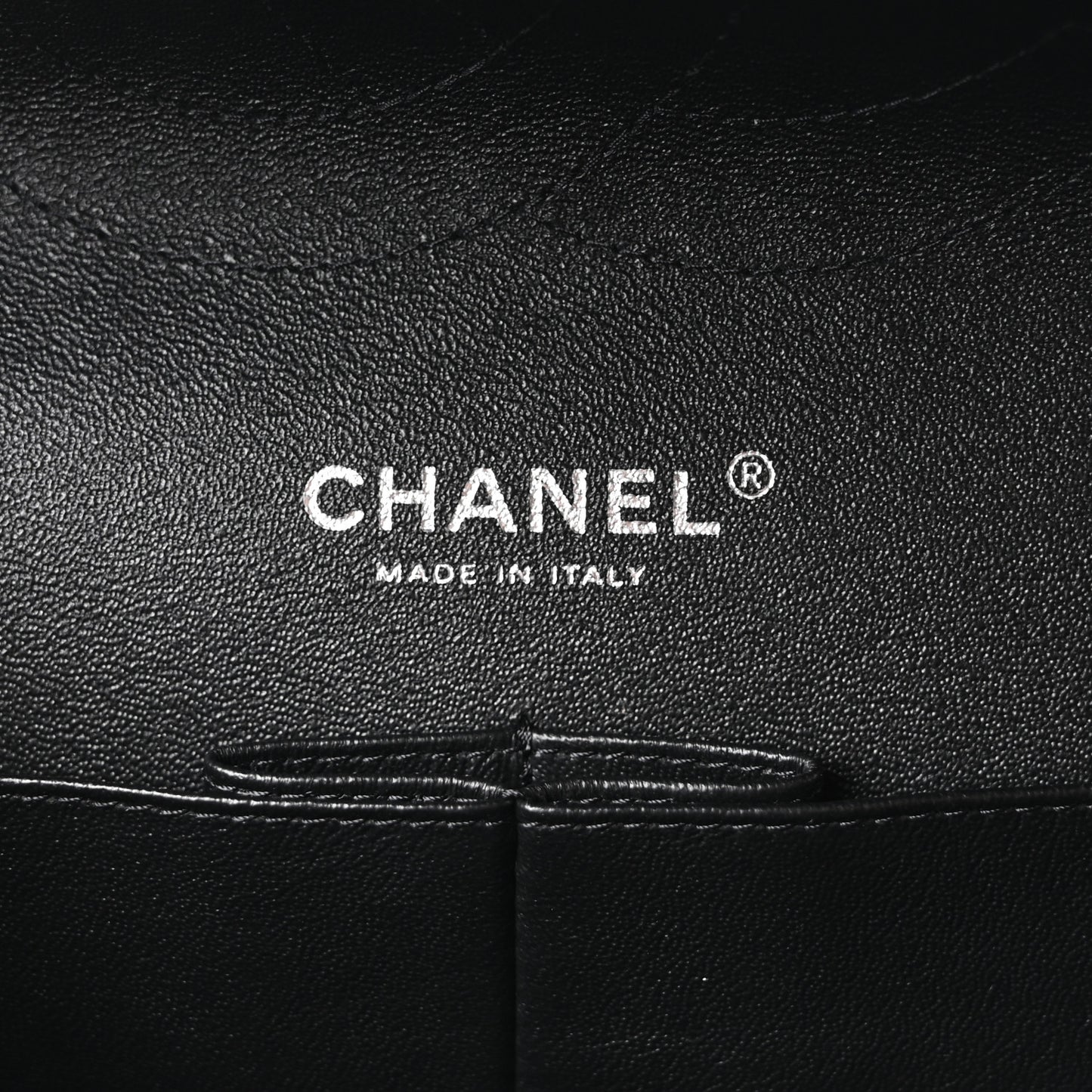 Patent Chevron Quilted Jumbo Double Flap Black