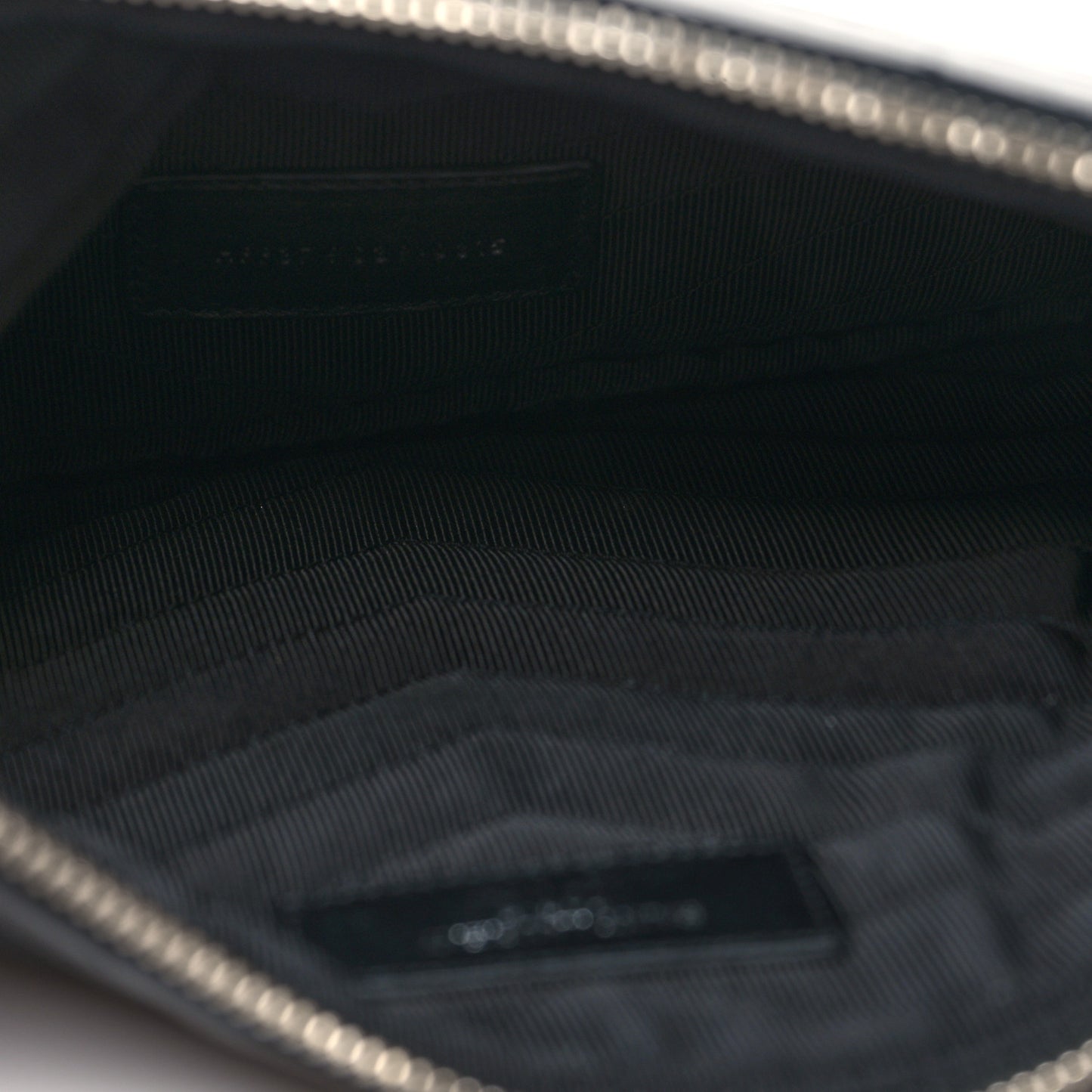 Calfskin Matelasse Chevron Monogram A5 Wristlet Black