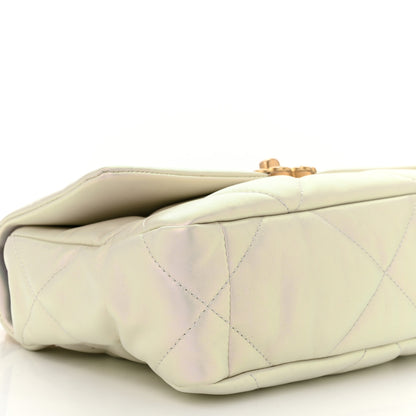 Chanel Iridescent Calfskin Quilted Medium Chanel 19 Flap White 9 of 11