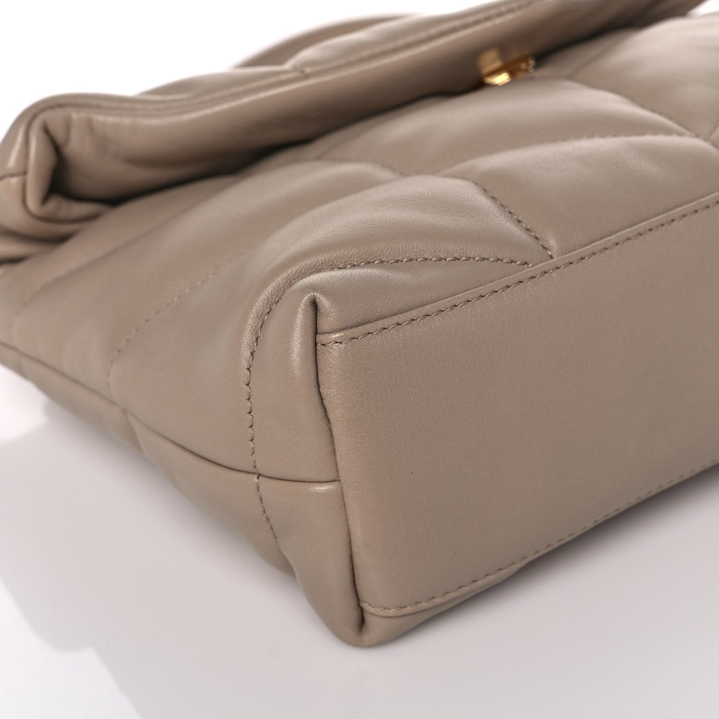 Lambskin Quilted Toy Loulou Puffer Monogram Chain Satchel Dark Beige