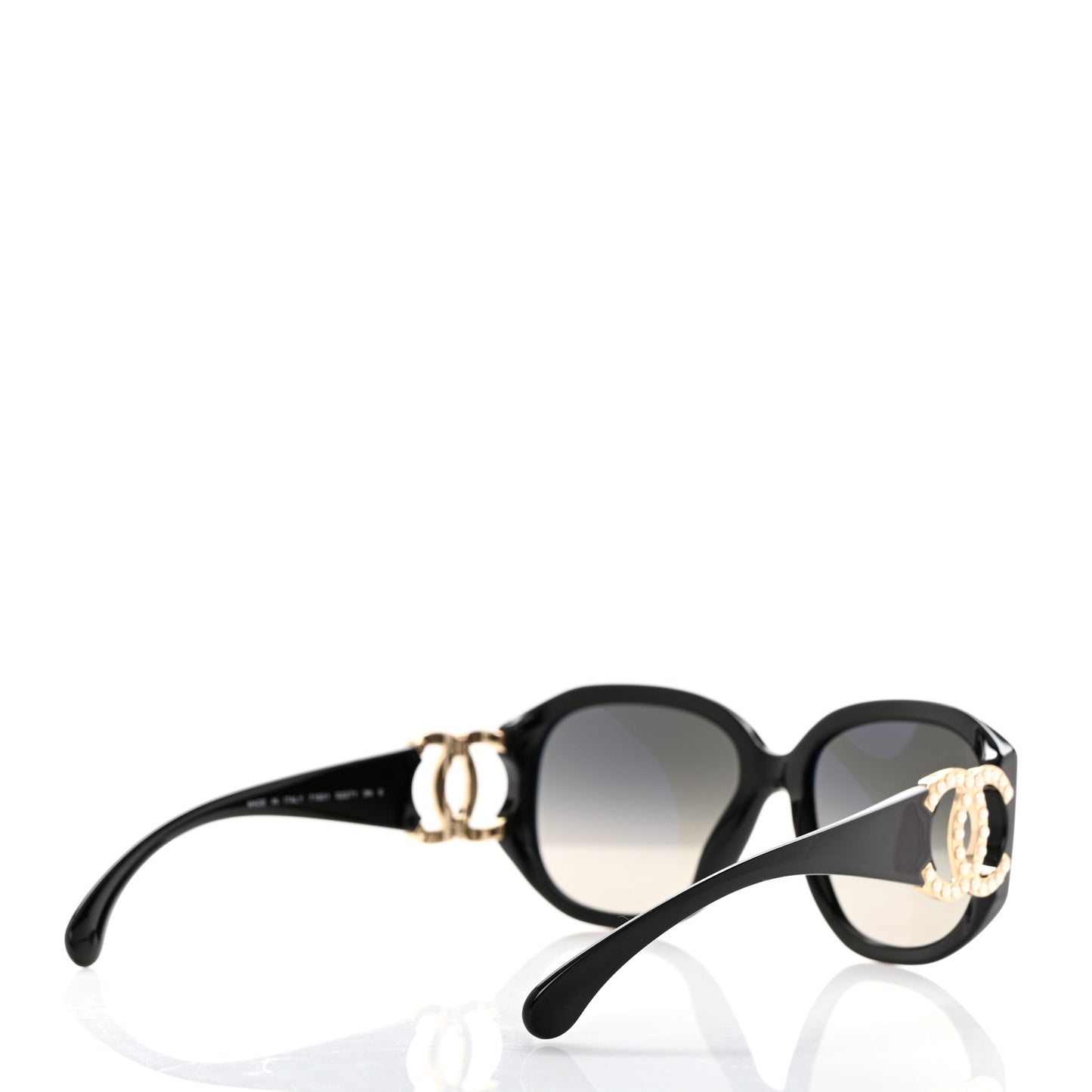 Acetate Pearl CC Square Sunglasses 71501-A Black