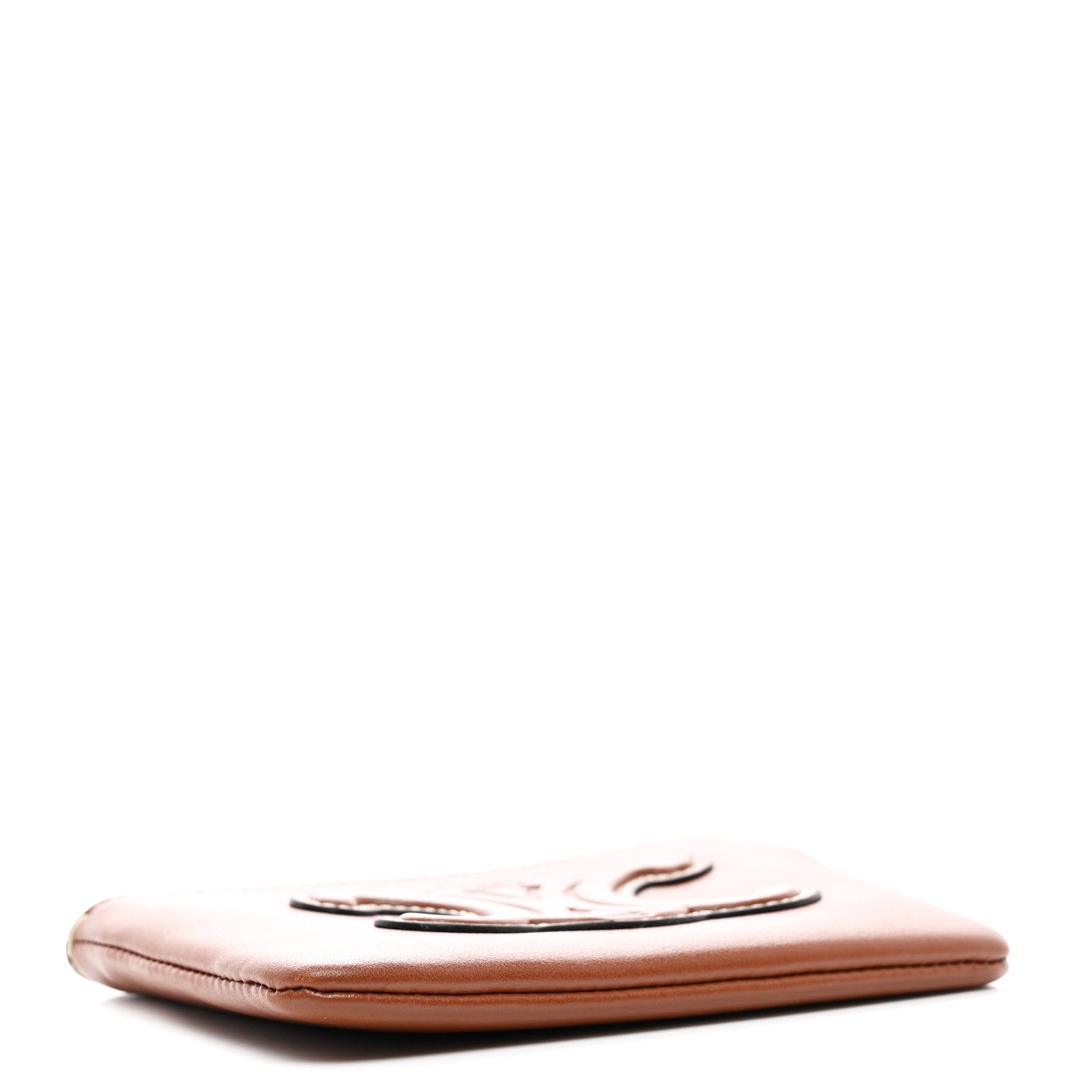 Celine Smooth Calfskin Cuir Triomphe Coin and Card Pouch With Hook Tan 4 of 7
