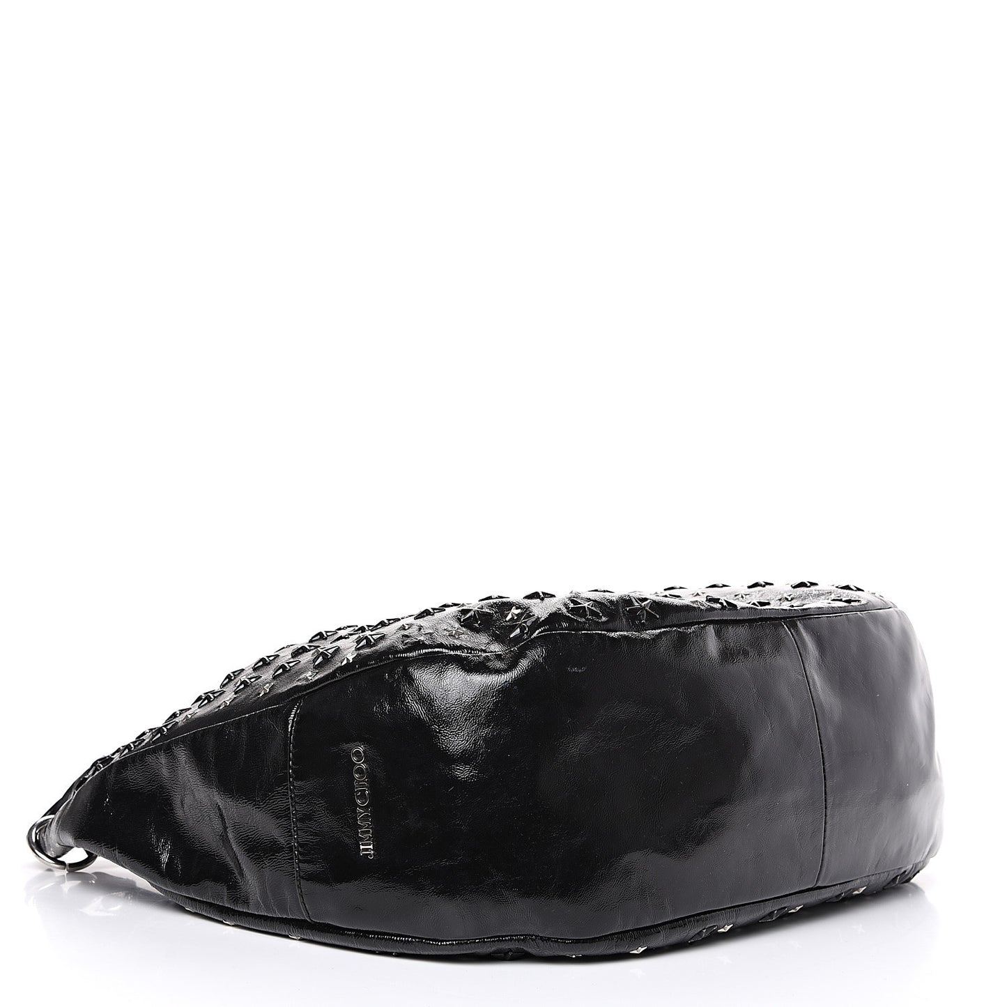 Metallic Calfskin Star Studded Sky Hobo Black