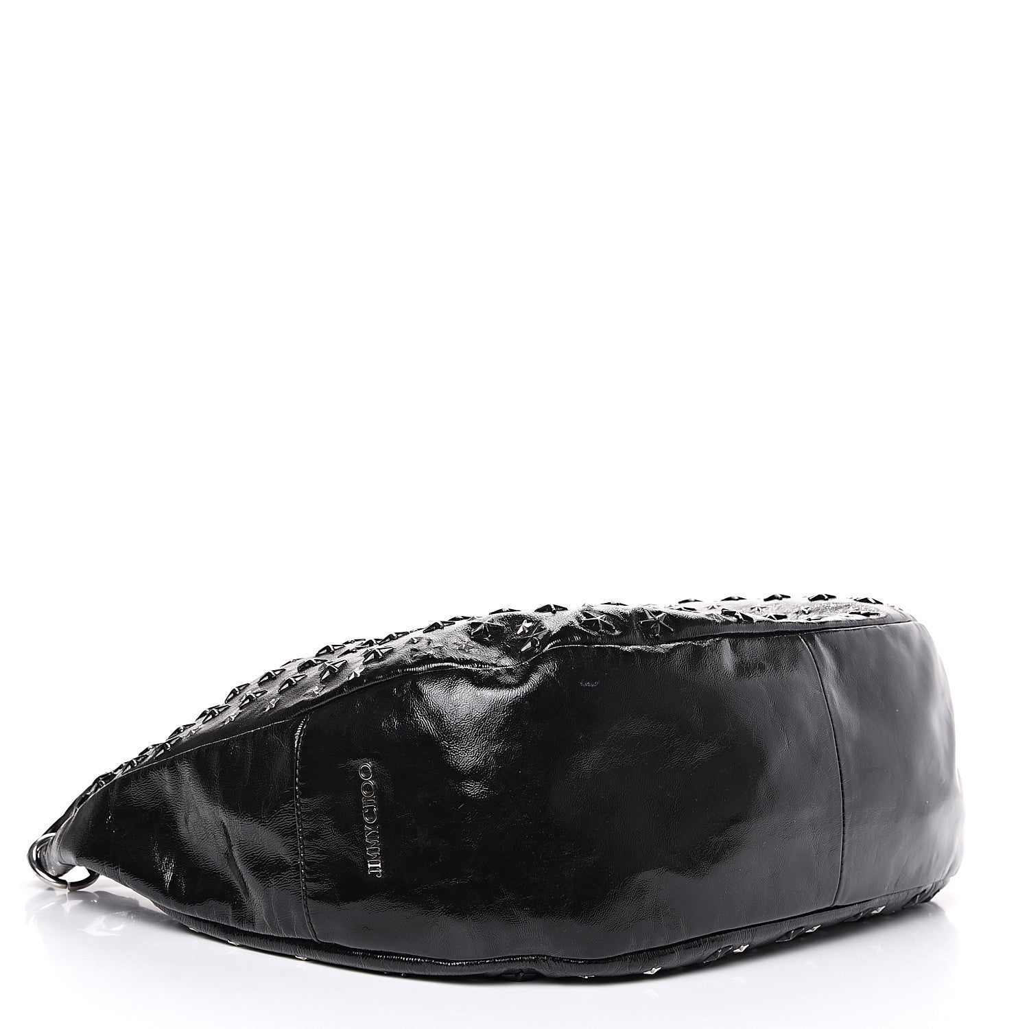 Jimmy Choo Metallic Calfskin Star Studded Sky Hobo Black 3 of 10