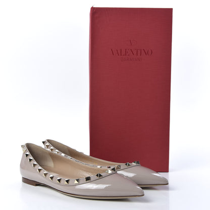 Valentino Garavani Patent Rockstud Ballerina Flats 36 Poudre 10 of 10