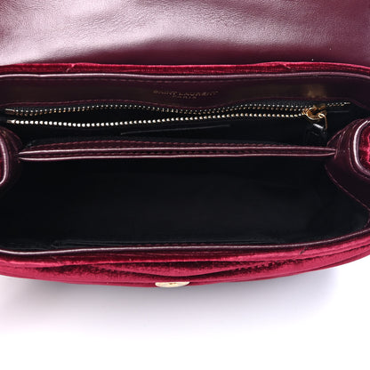 Saint Laurent Velvet Y Quilted Monogram Toy Loulou Crossbody Bag French Burgundy 4 of 4