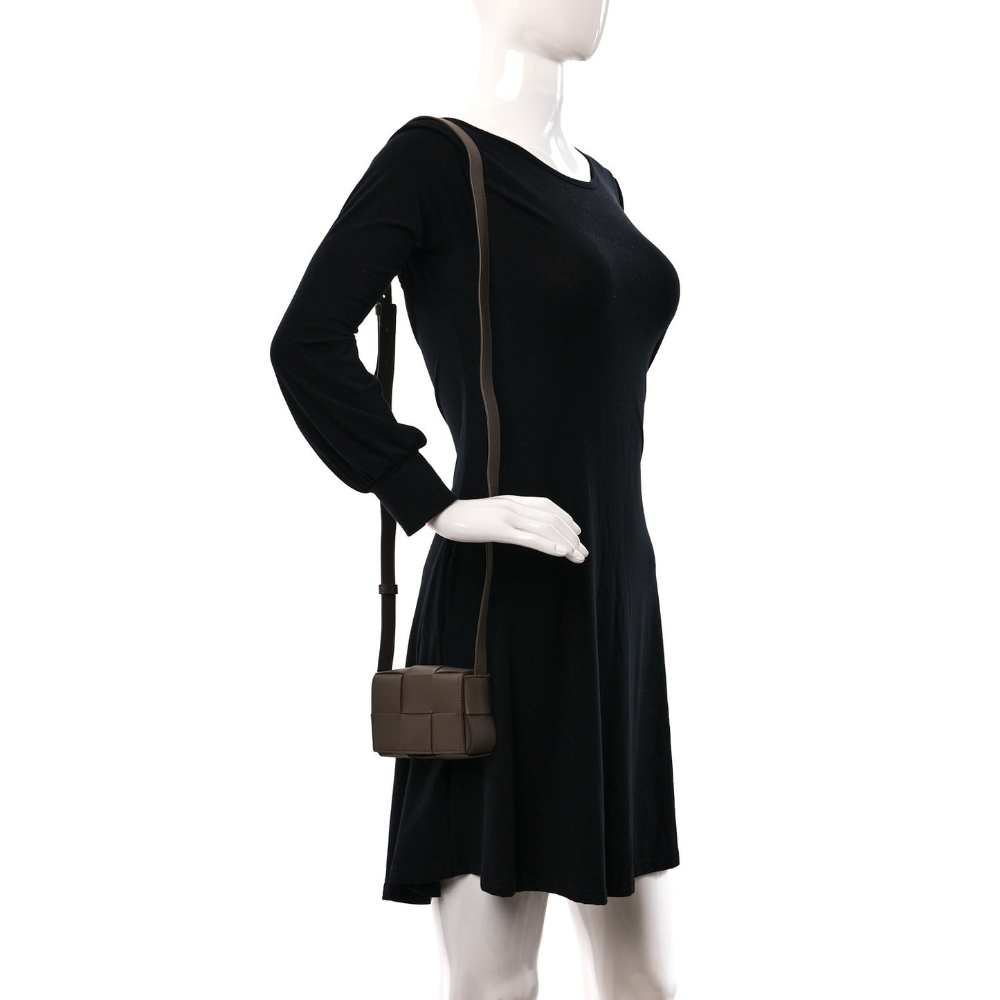 Lambskin Maxi Intreccio Candy Cassette Crossbody Bag Taupe Grey