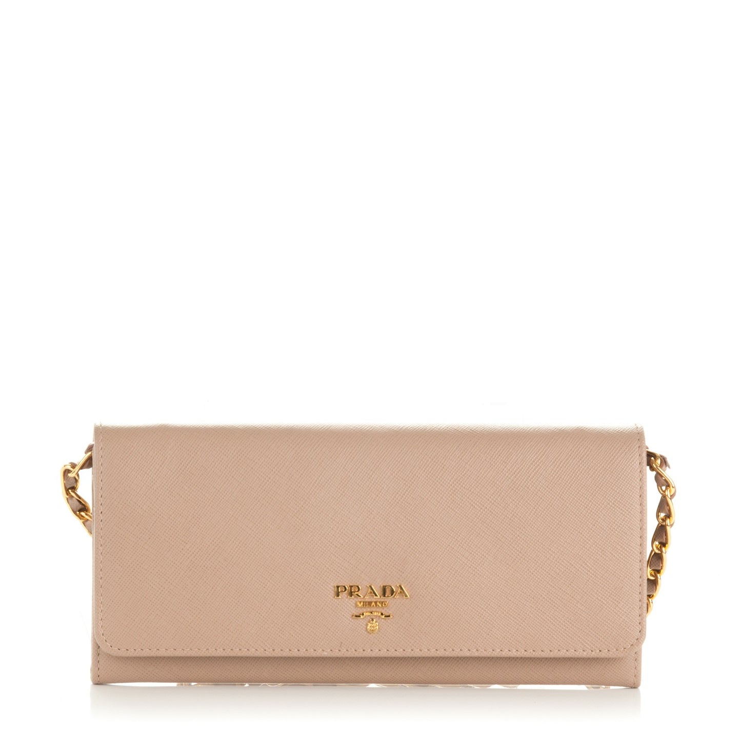 Saffiano Metal Oro Chain Wallet Cammeo