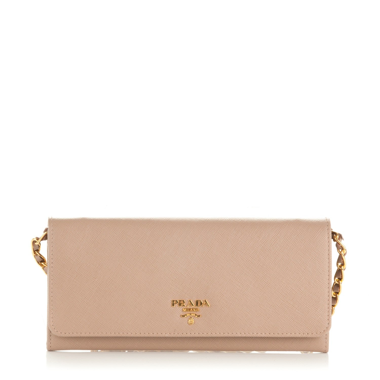 Prada Saffiano Metal Oro Chain Wallet Cammeo 1 of 8