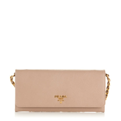 Prada Saffiano Metal Oro Chain Wallet Cammeo 1 of 8