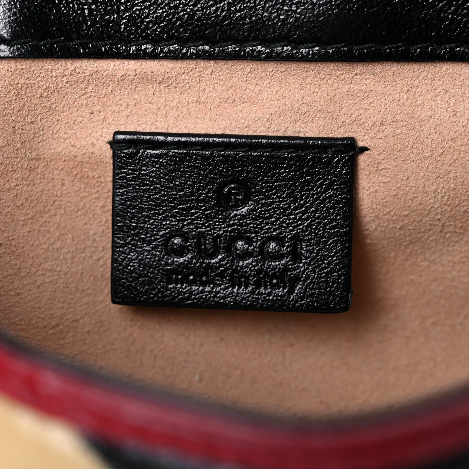 Gucci Vintage Effect Calfskin Matelasse Diagonal Striped Super Mini Torchon GG Marmont Shoulder Bag Black Beige 6 of 13