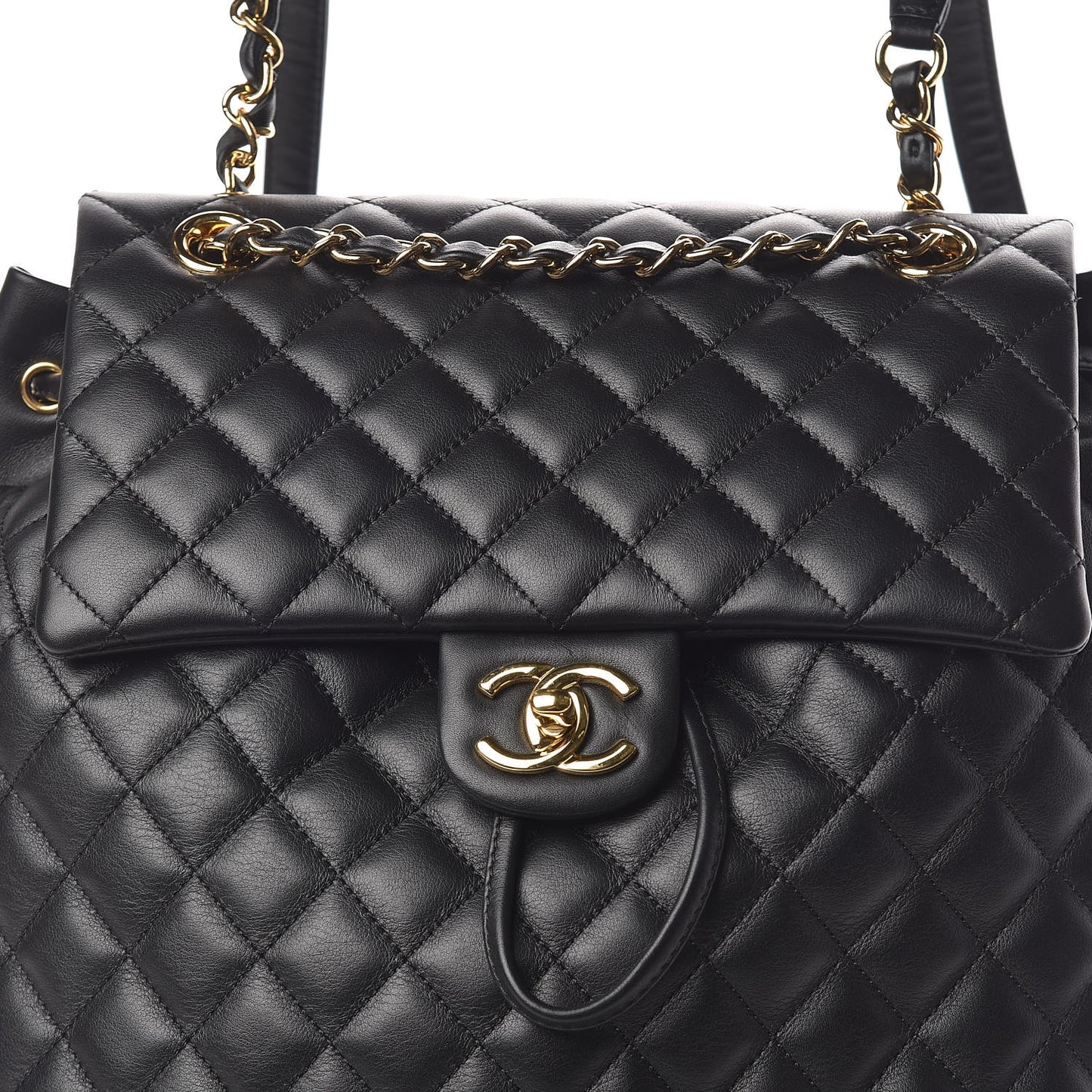 Calfskin Quilted Large Urban Spirit Backpack Black