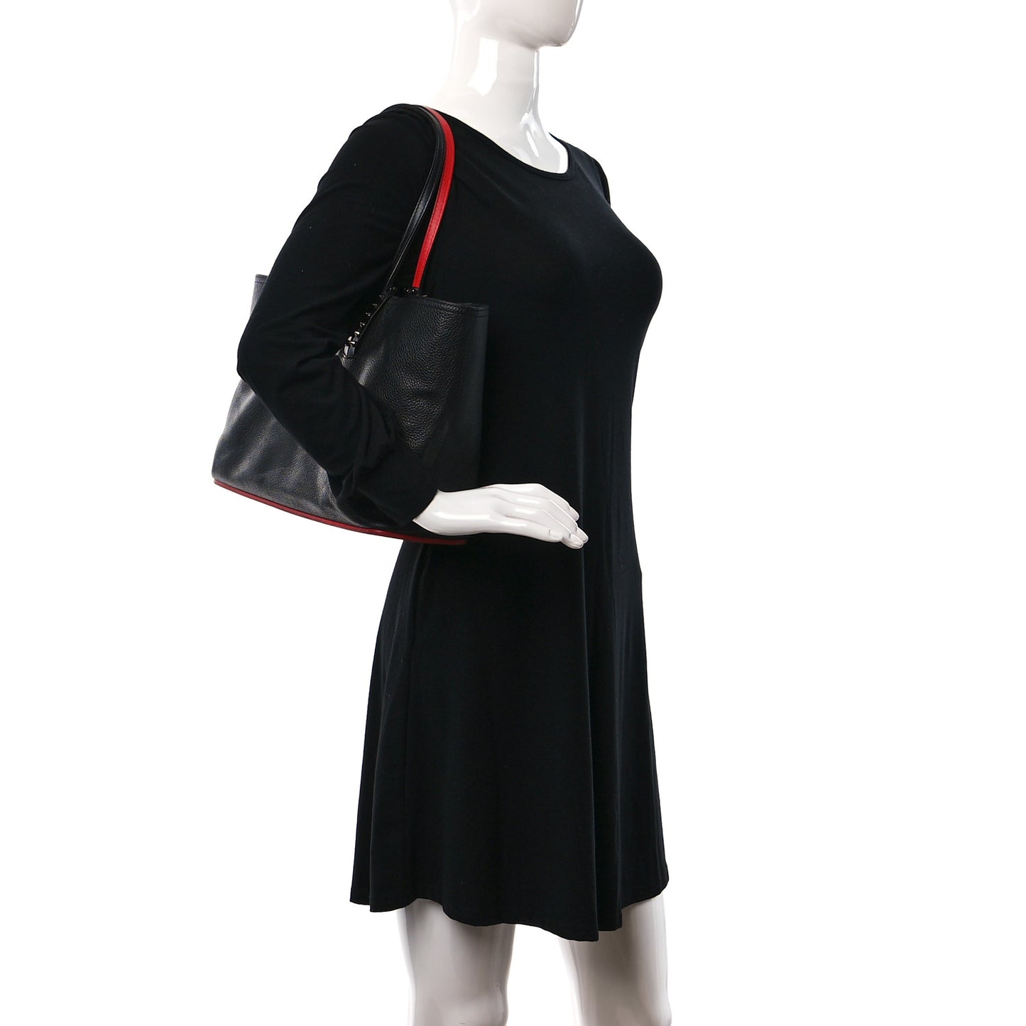 Calfskin Spikes East West Cabata Tote Black