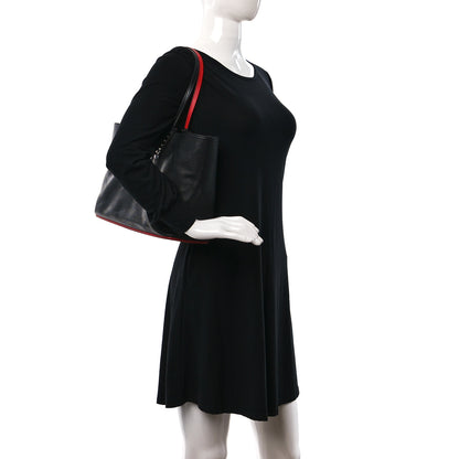 Christian Louboutin Calfskin Spikes East West Cabata Tote Black 2 of 12