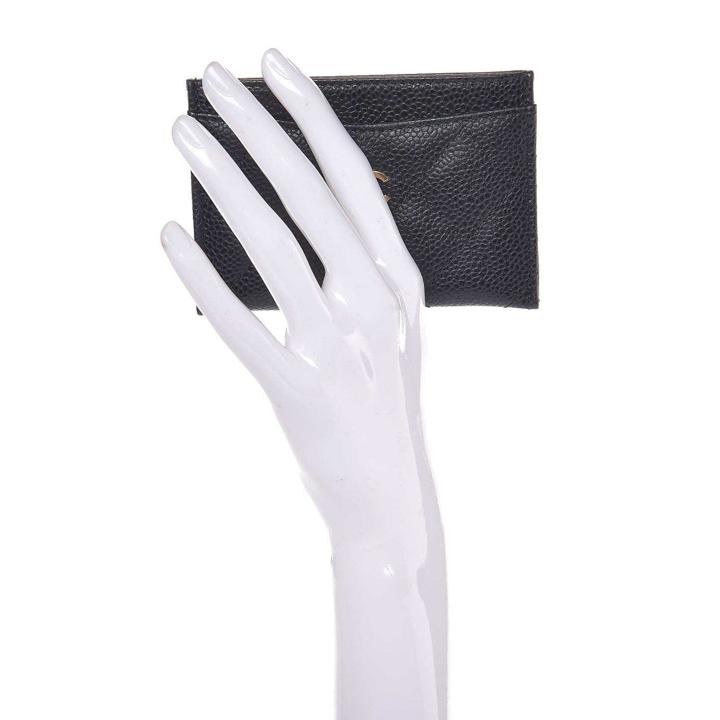 Caviar Quilted Card Holder Black