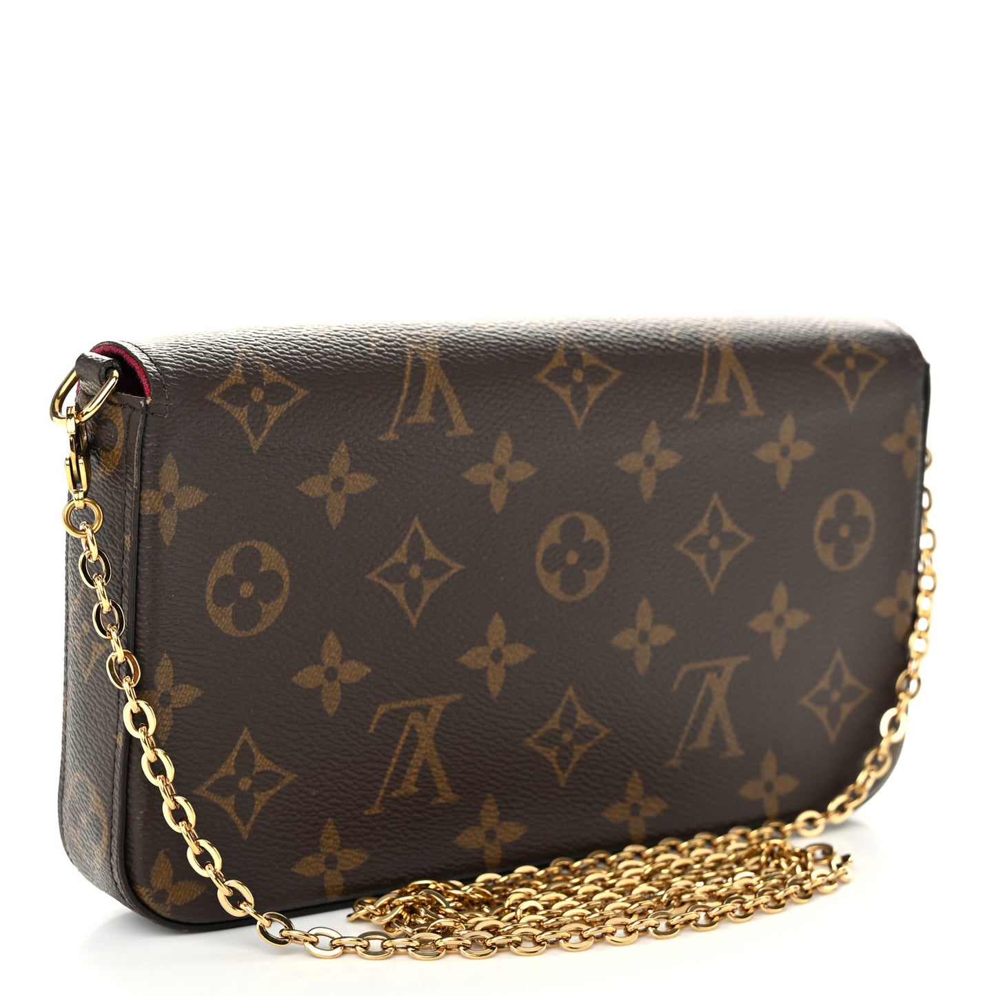 Monogram Pochette Felicie Chain Wallet Fuchsia