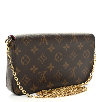 Louis Vuitton Monogram Pochette Felicie Chain Wallet Fuchsia 3 of 11