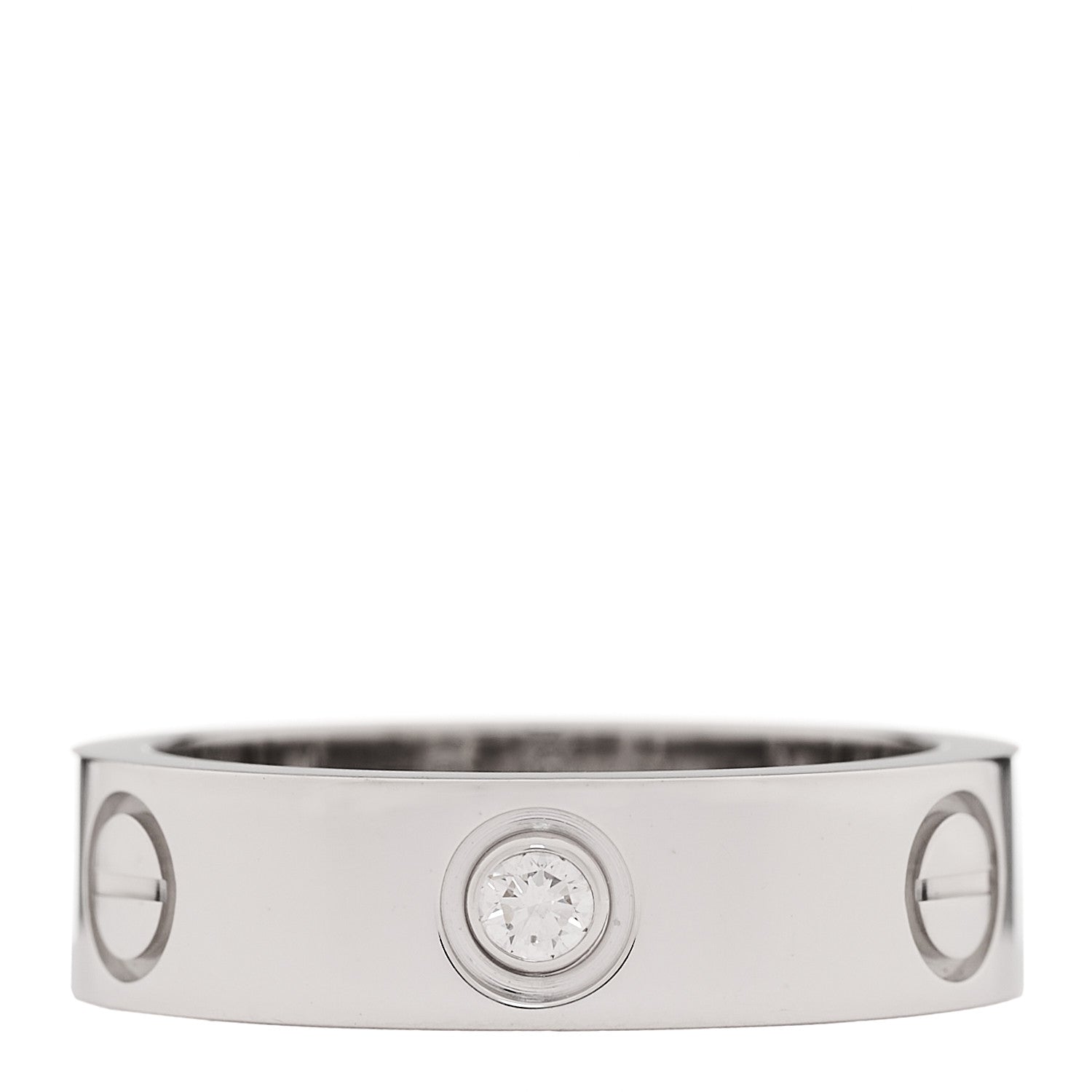 Cartier 18K White Gold 3 Diamond 5.5mm LOVE Ring 54 7 1 of 4