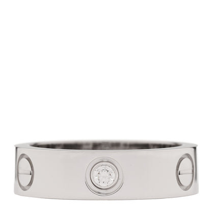Cartier 18K White Gold 3 Diamond 5.5mm LOVE Ring 54 7 1 of 4
