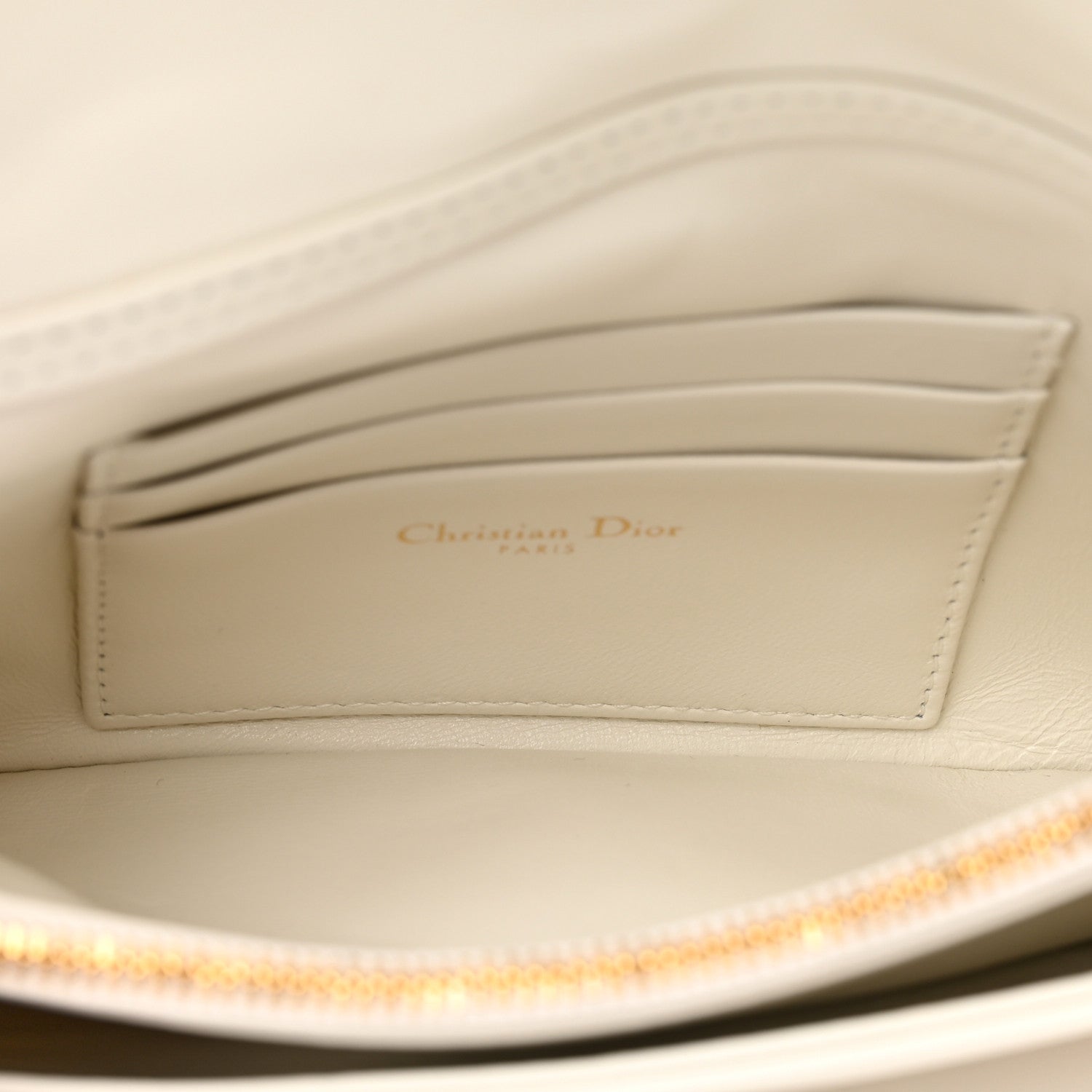 Christian Dior Calfskin Star Motif Macrocannage Caro Pouch Latte 5 of 9