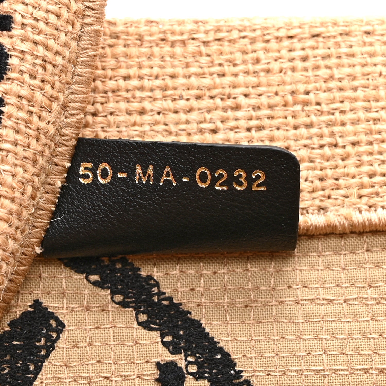 Christian Dior Canvas Jute Embroidered Medium Book Tote Black Beige 7 of 10