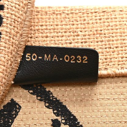 Christian Dior Canvas Jute Embroidered Medium Book Tote Black Beige 7 of 10