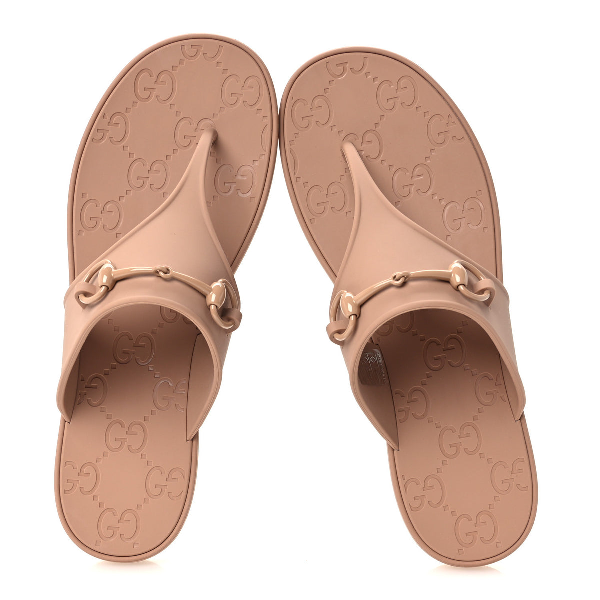 Rubber Womens Horsebit Thong Sandals 41 Vintage Camel