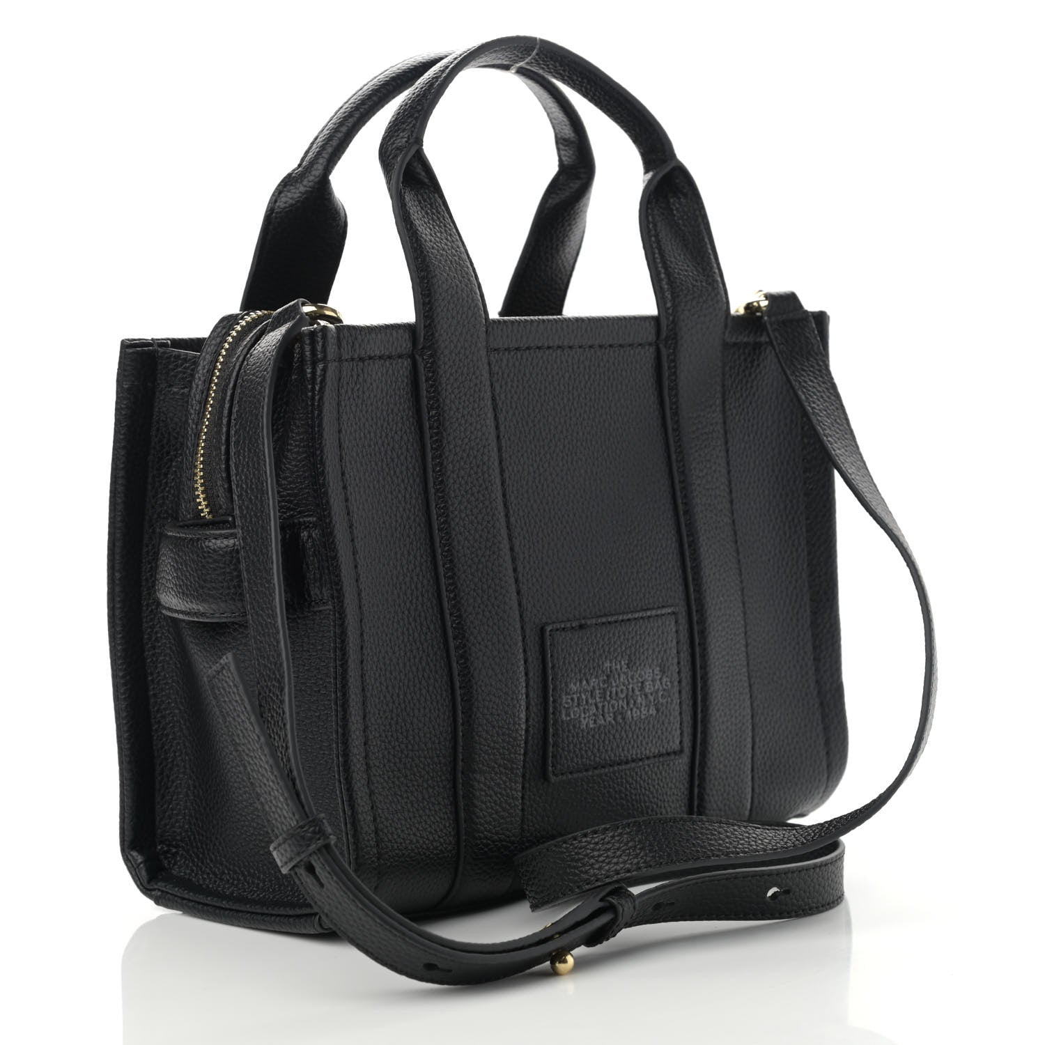 Marc Jacobs Grained Calfskin Mini The Tote Bag Black 3 of 10