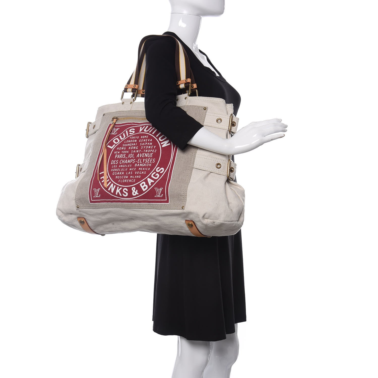 Louis Vuitton Toile Globe Shopper Cabas GM Red 2 of 16