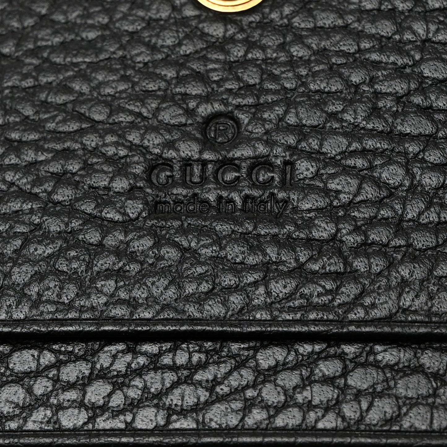 Pebbled Calfskin Butterfly Card Case Black