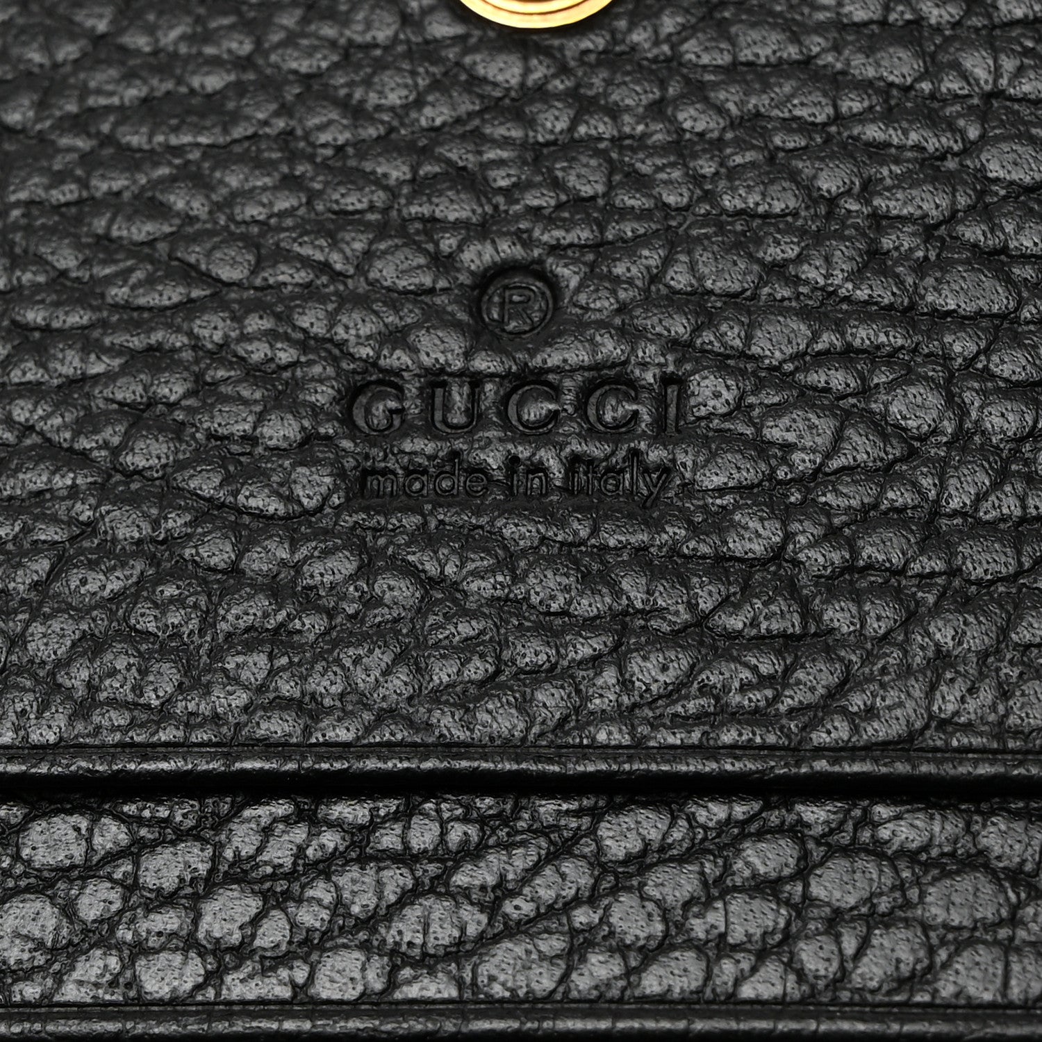 Gucci Pebbled Calfskin Butterfly Card Case Black 6 of 8