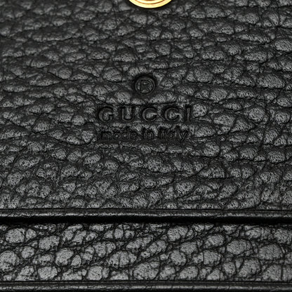 Gucci Pebbled Calfskin Butterfly Card Case Black 6 of 8