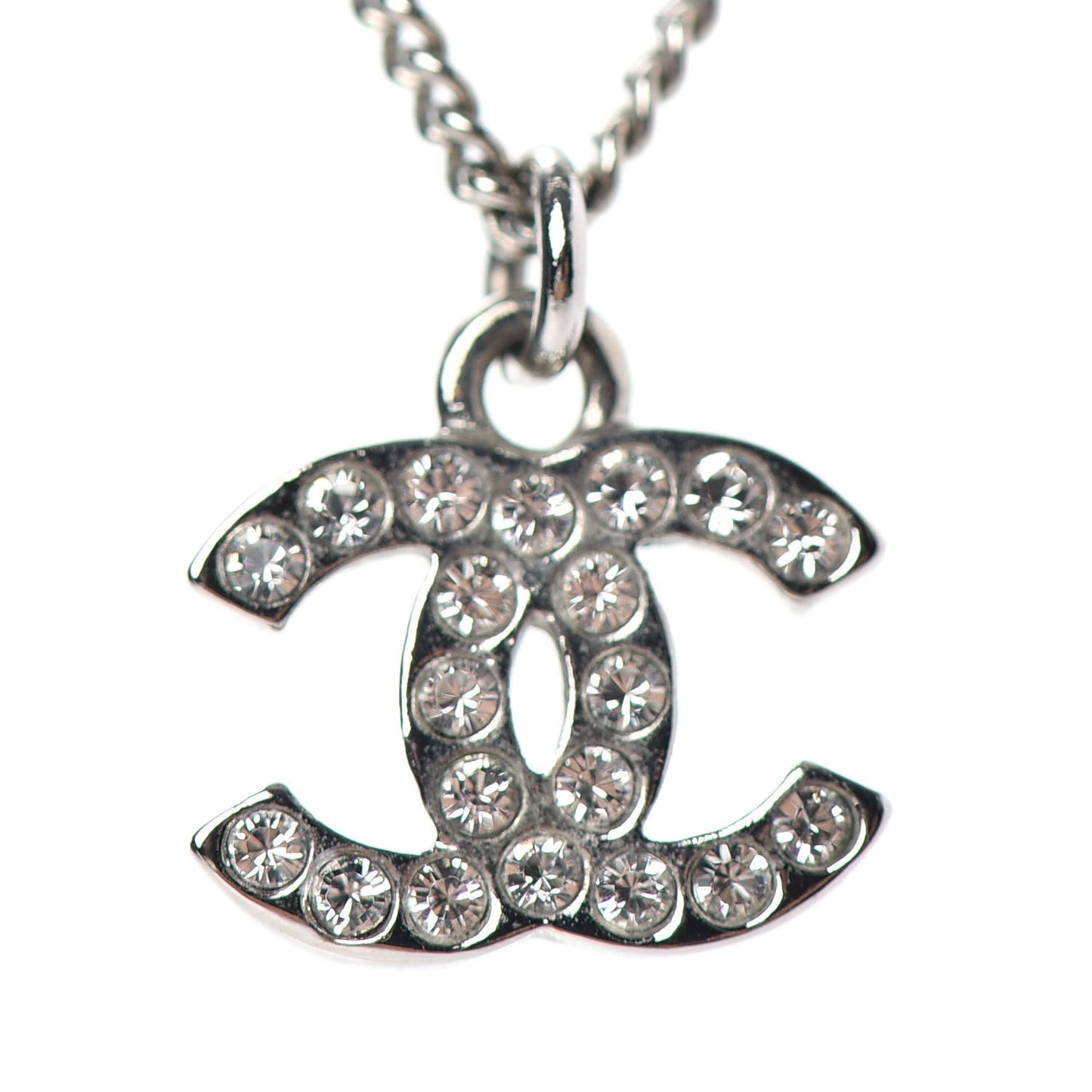 Crystal Timeless CC Necklace Silver