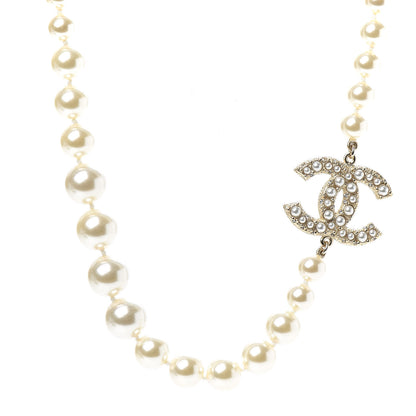 Chanel Pearl CC 100th Anniversary Necklace Light Gold 1 of 6