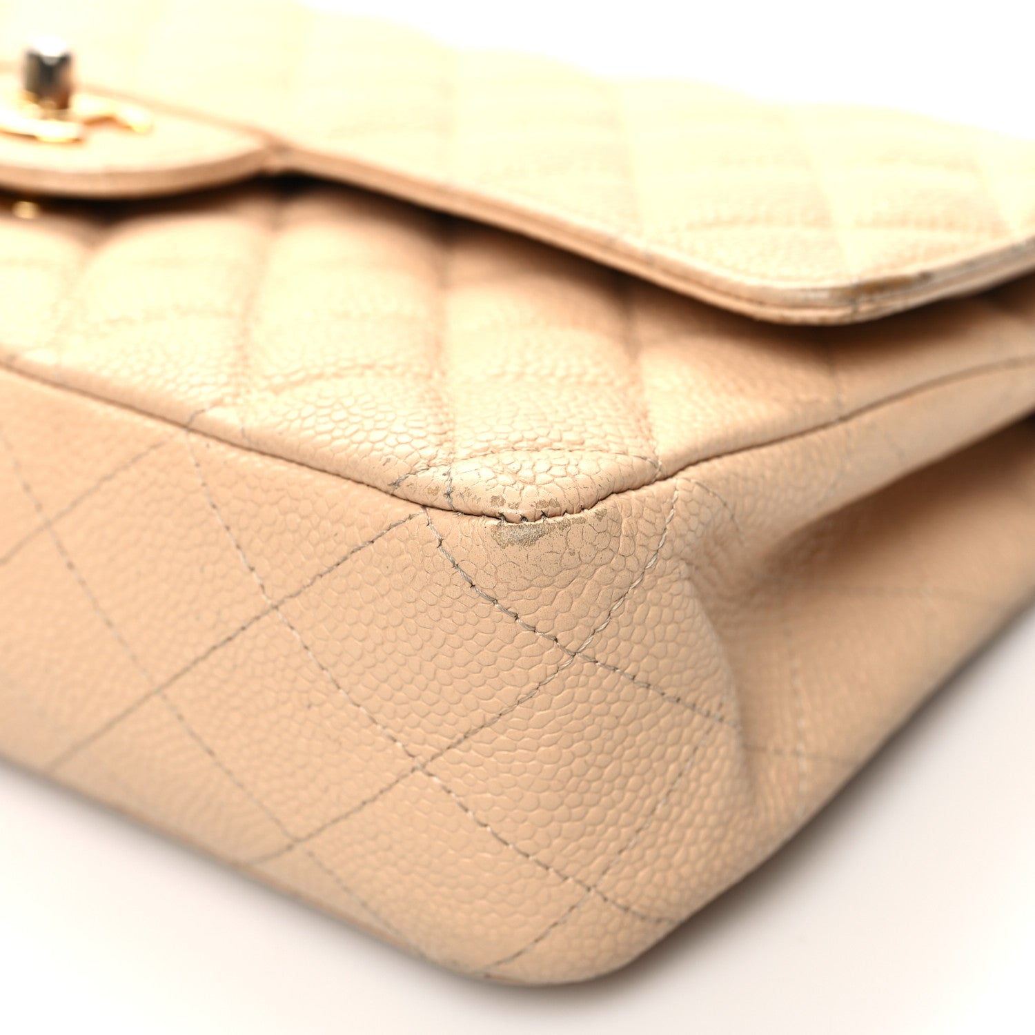 Chanel Caviar Quilted Medium Double Flap Beige 9 of 16