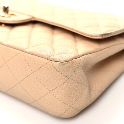 Chanel Caviar Quilted Medium Double Flap Beige 9 of 16