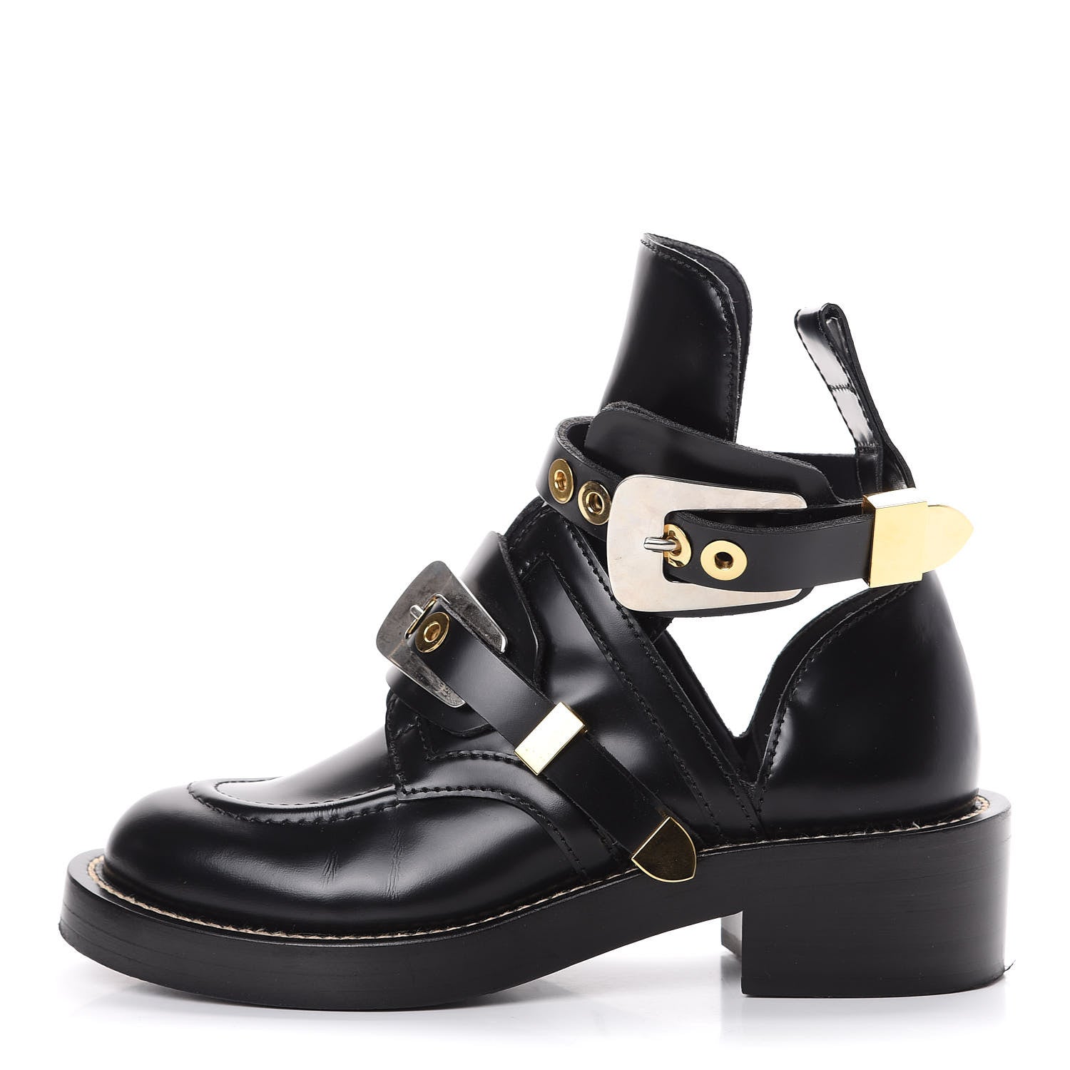 Balenciaga Brushed Calfskin Ceinture Ankle Boots 36 Black 1 of 13