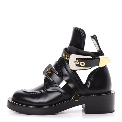 Balenciaga Brushed Calfskin Ceinture Ankle Boots 36 Black 1 of 13