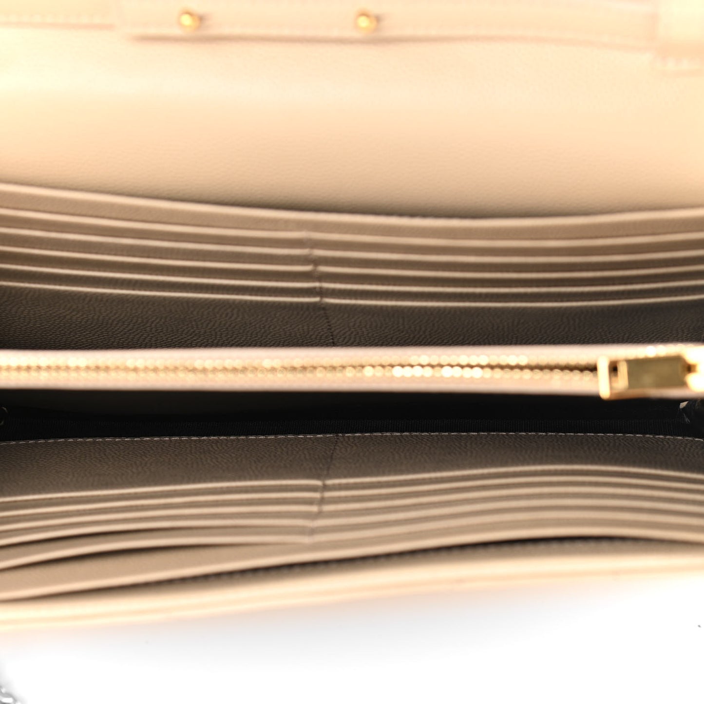 Grain De Poudre Matelasse Chevron Monogram Chain Wallet Nude Powder