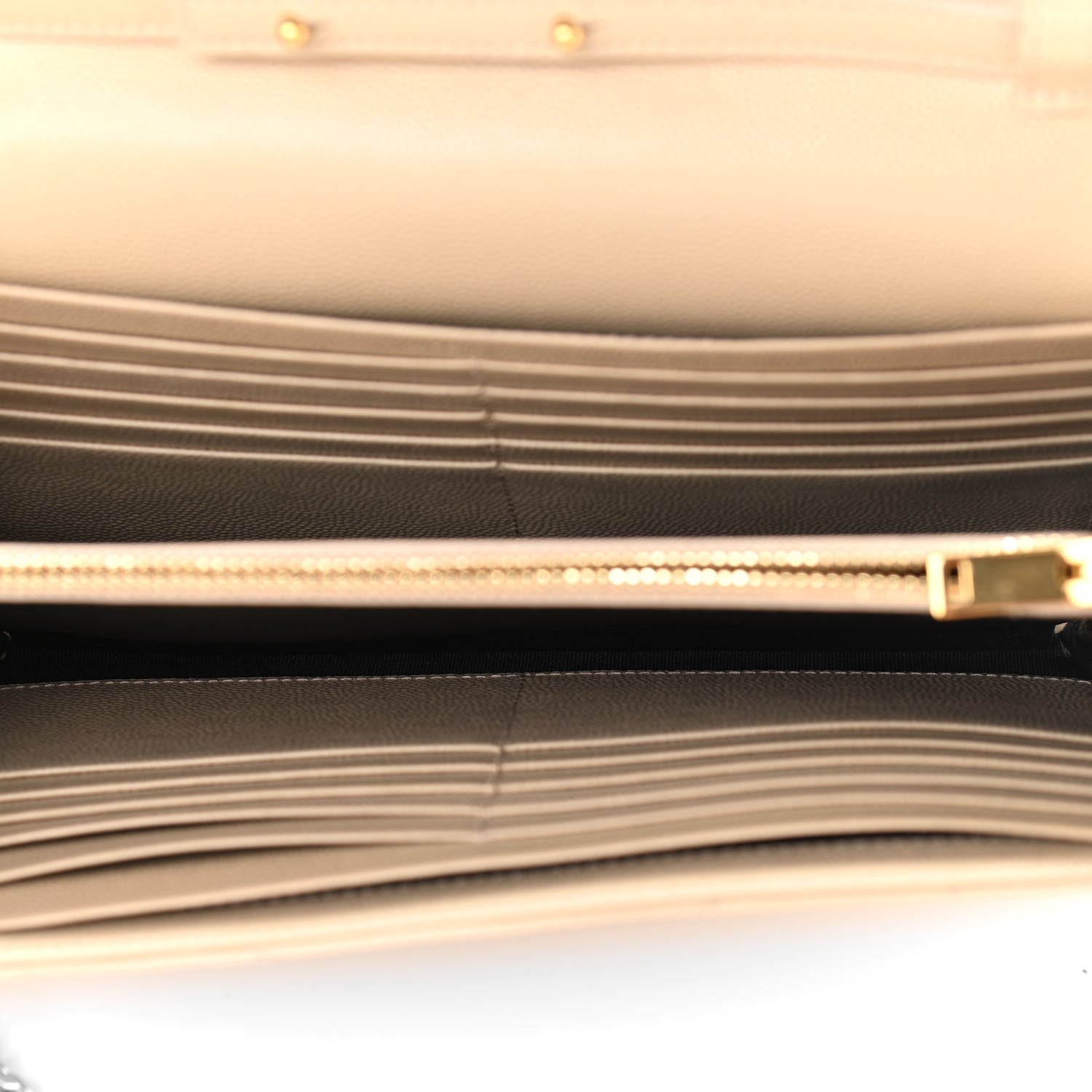 Saint Laurent Grain De Poudre Matelasse Chevron Monogram Chain Wallet Nude Powder 5 of 10