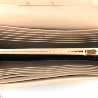 Saint Laurent Grain De Poudre Matelasse Chevron Monogram Chain Wallet Nude Powder 5 of 10
