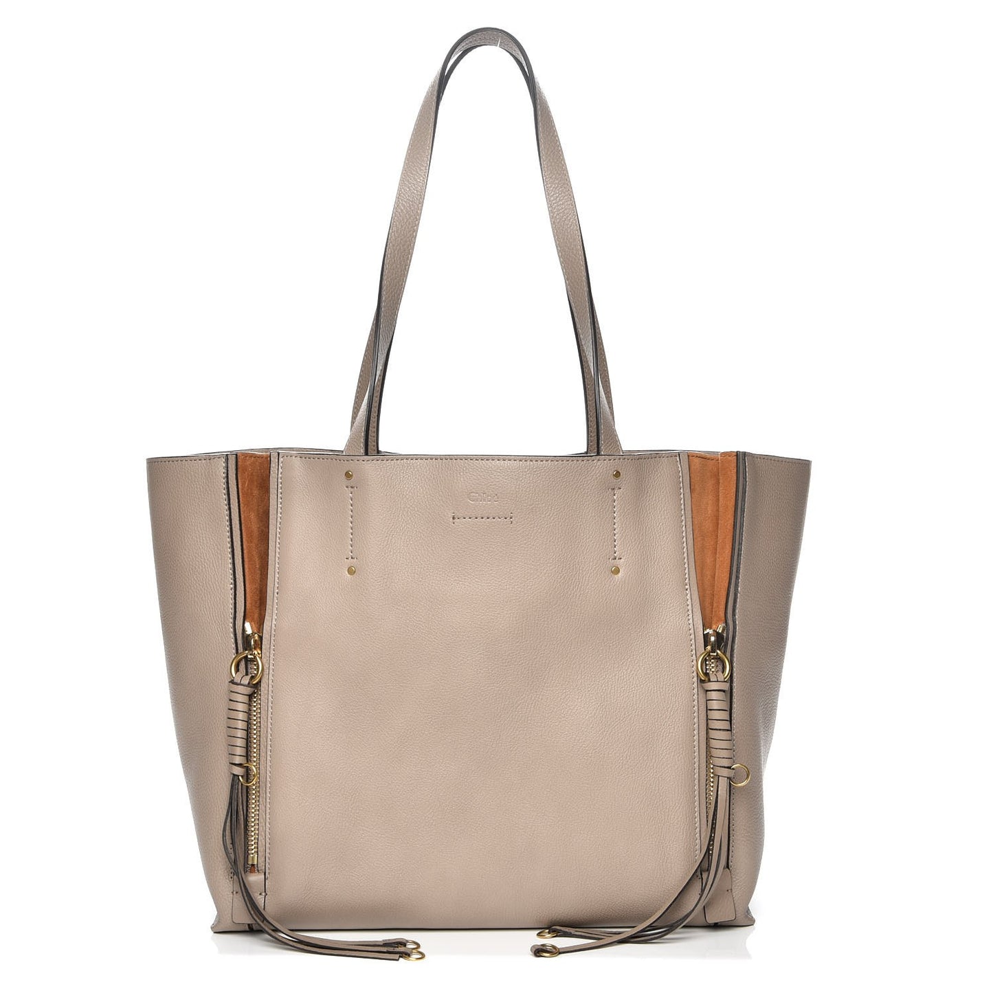 Smooth Calfskin Medium Milo Shopping Tote Motty Grey